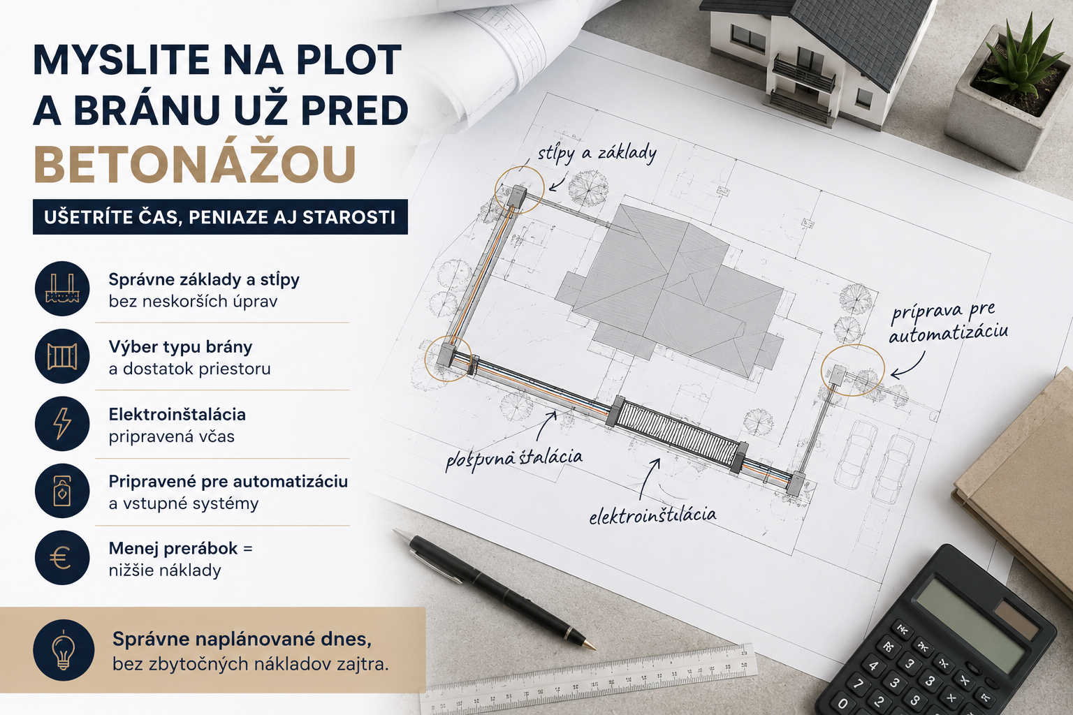 Prečo by ste mali riešiť plot a bránu ešte pred betonážou?